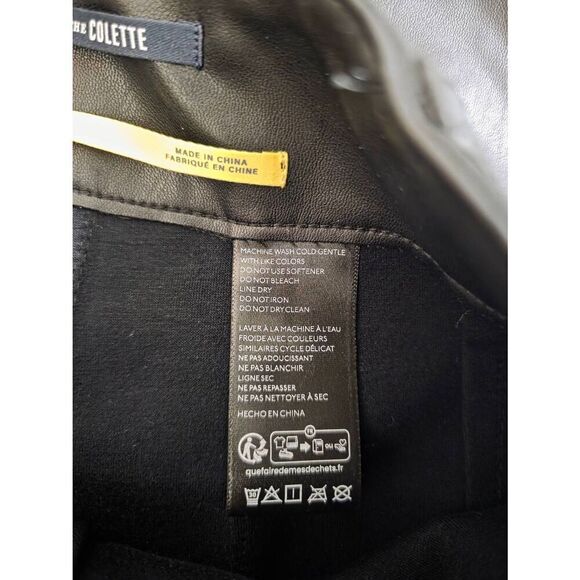 Anthropologie Maeve The Colette Cropped Wide-Leg Pants Faux-Leather Edition 31 N - Picture 9 of 12